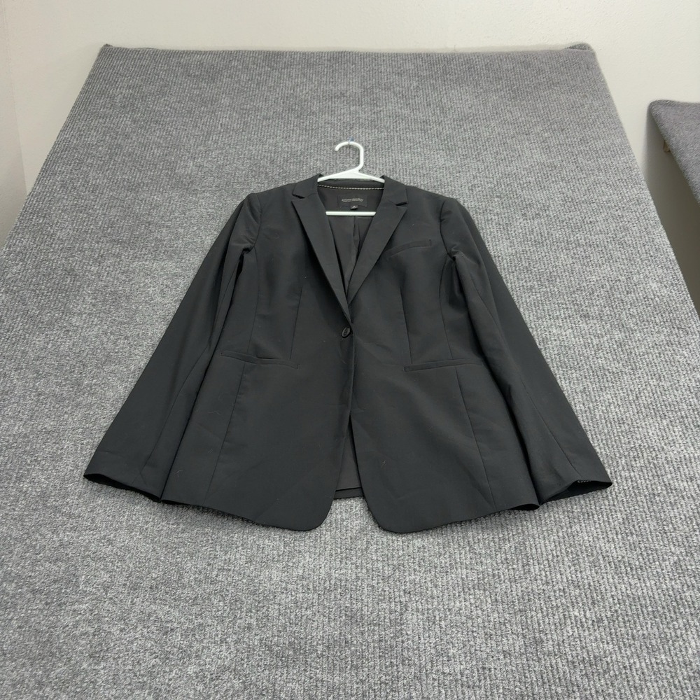 Banana Republic Long and Lean Blazer Womens 8 Black Italian Wool Professional